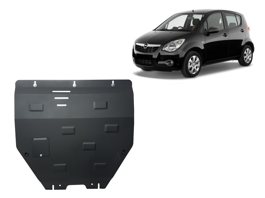 Opel Agila (H08) (2007-2014) Engine, Gearbox Skid Plate - 2 mm Steel