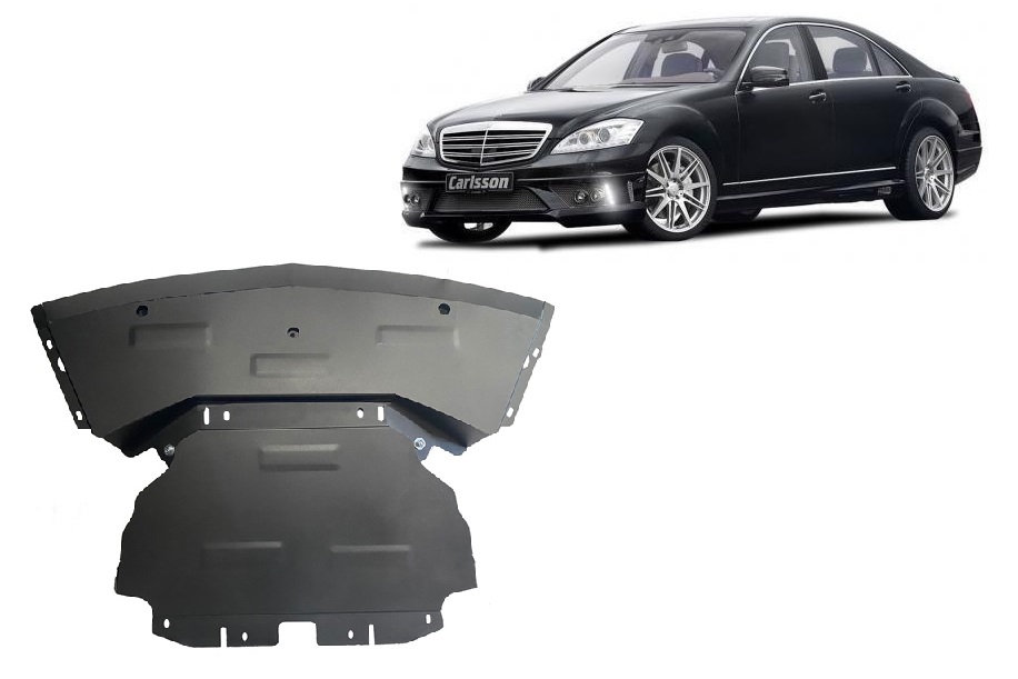 Mercedes S Class W221 4×2 (2005-2013) Engine, Front Bumper, Gearbox, Radiator Skid Plate - 2 mm Steel