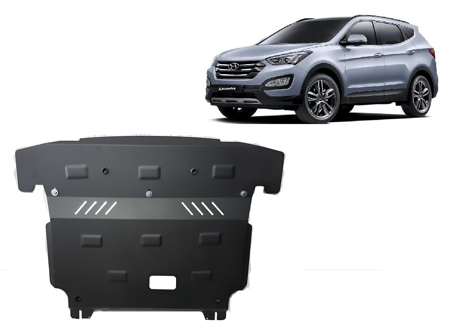 Hyundai Santa Fe (2012-2018) Engine, Gearbox, Radiator Skid Plate - 2 mm Steel