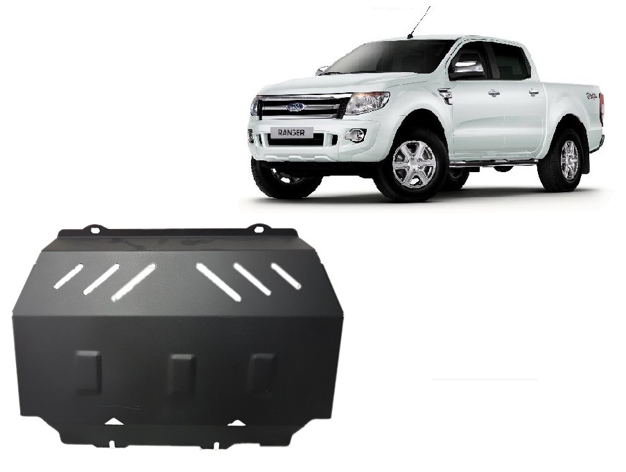 Ford Ranger (2010-2023) Engine, Front Bumper Skid Plate - 3 mm Steel