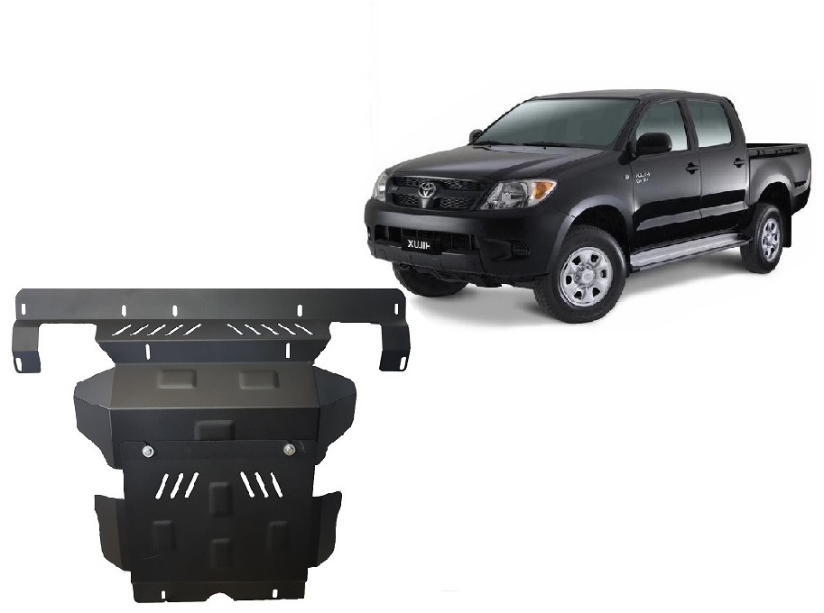 Toyota Hilux (2004-2015) Engine, Front Bumper, Radiator Skid Plate - 3 mm Steel
