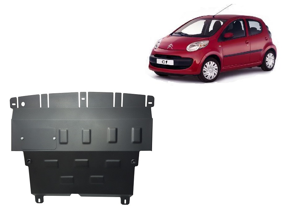 Citroen C1 (2005-2014) Engine, Front Bumper, Gearbox, Radiator Skid Plate - 2 mm Steel