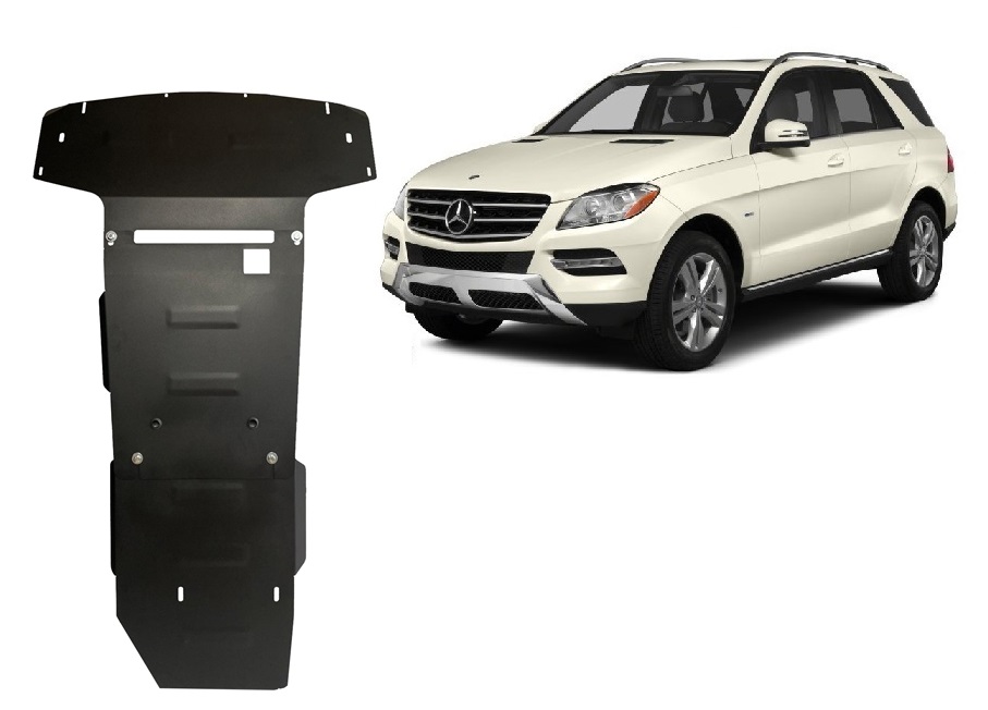 Mercedes ML W164 (2005-2011) Engine, Front Bumper, Gearbox, Radiator Skid Plate - 2 mm Steel