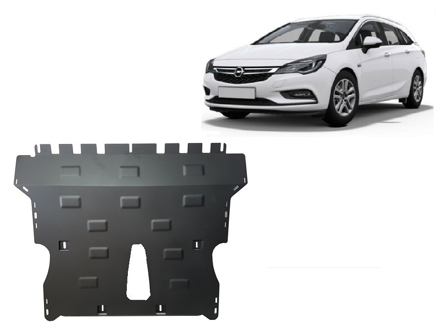 Opel Astra K (2015-2021) Engine, Front Bumper, Gearbox, Radiator Skid Plate - 2 mm Steel