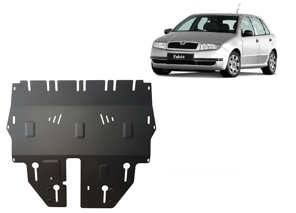 Skoda Fabia 1 (1999-2007) Engine, Front Bumper, Gearbox, Radiator Skid Plate - 2 mm Steel