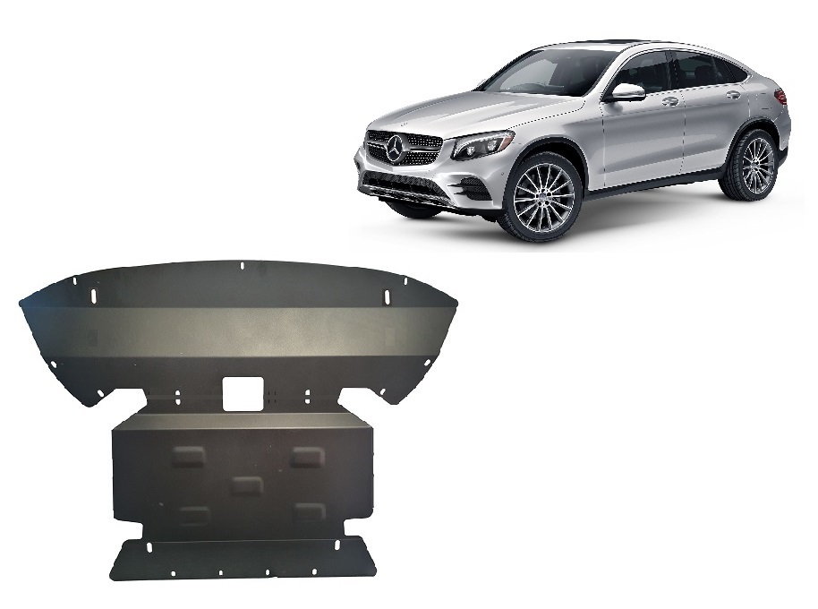 Mercedes GLC Coupe X253 (2015-2022) Engine, Front Bumper, Radiator Skid Plate - 2 mm Steel