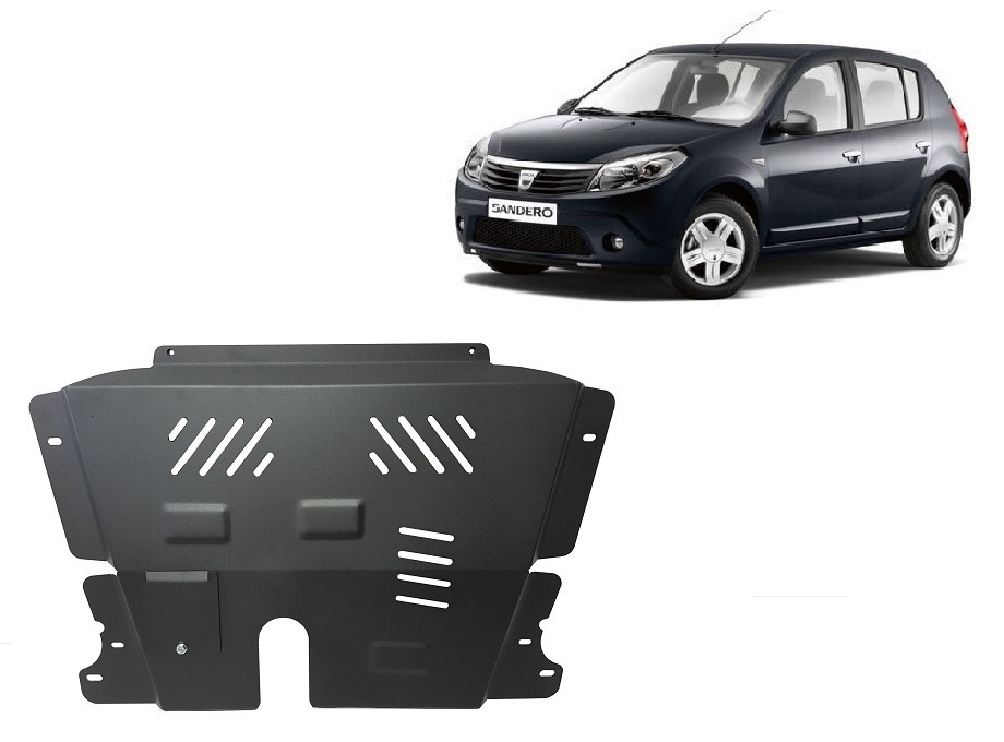 Dacia Sandero (2005-2012) Engine, Front Bumper, Gearbox, Radiator Skid Plate - 2 mm Steel