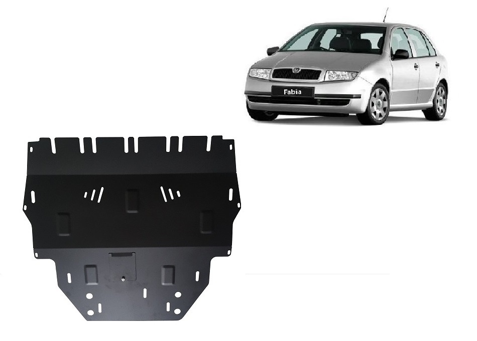 Skoda Fabia Diesel (1999-2007) Engine, Gearbox, Radiator Skid Plate - 2 mm Steel