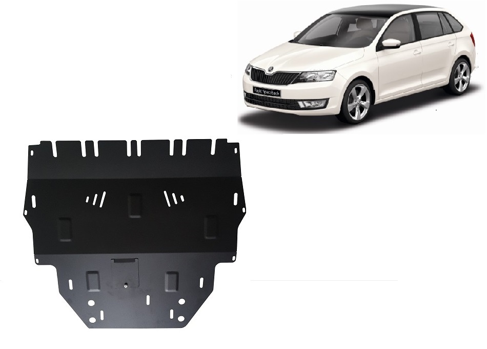 Skoda Spaceback (2013-2019) Engine, Gearbox, Radiator Skid Plate - 2 mm Steel