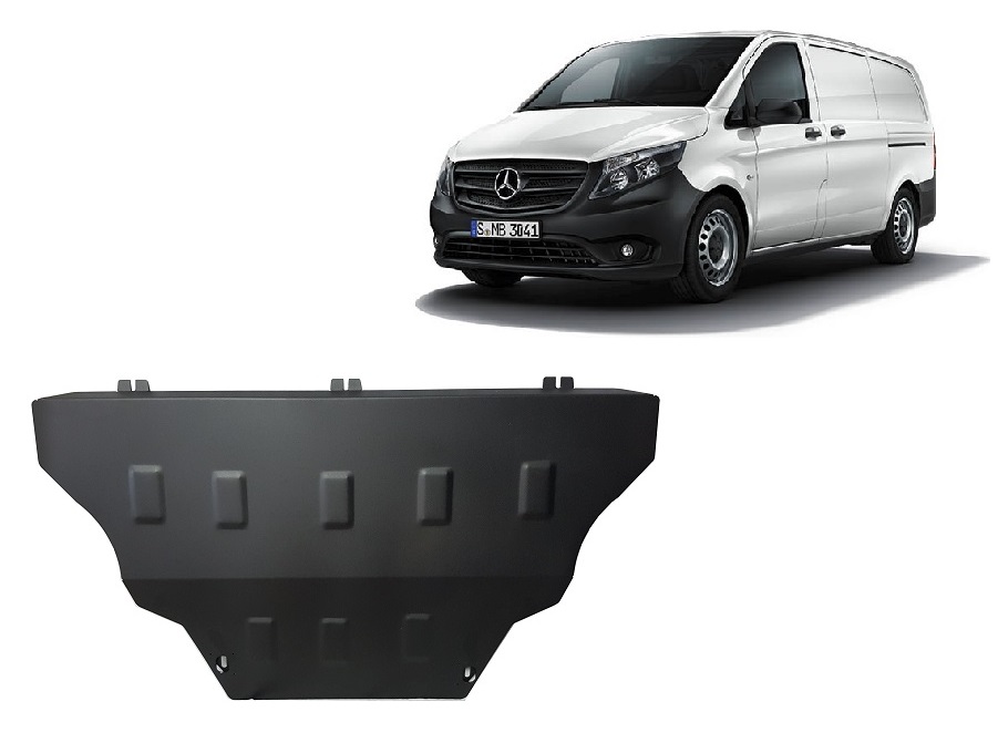 Mercedes V-Class W447, 4x2, 1.6 D (2014-2026) Engine, Gearbox, Radiator Skid Plate - 2 mm Steel