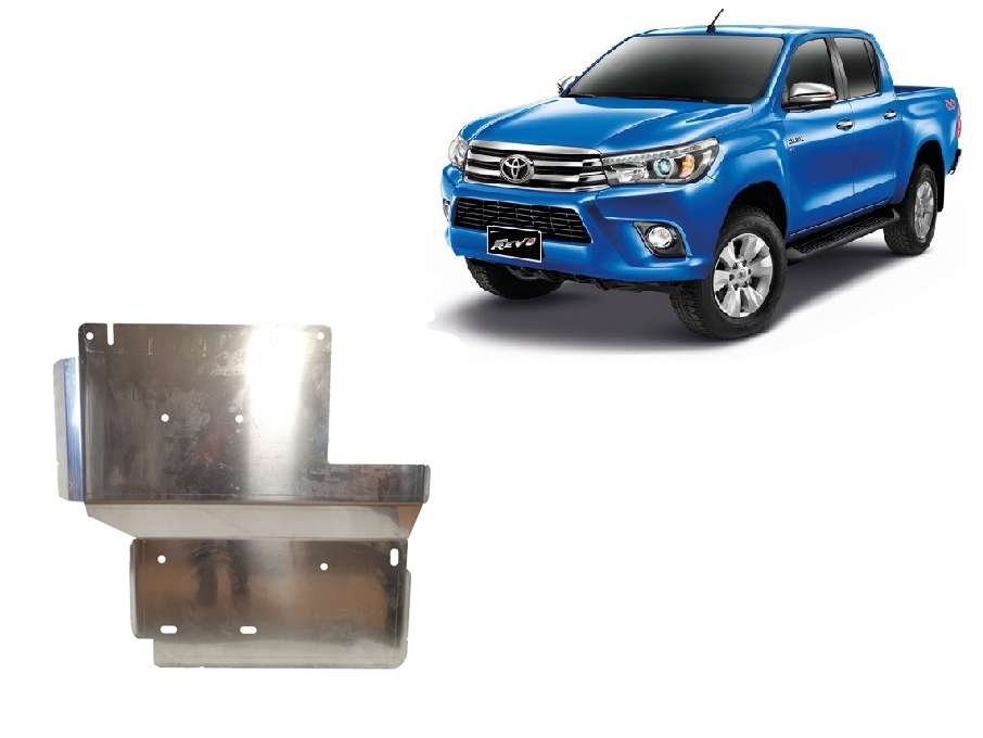 Toyota Hilux Revo (2016-2026) Differential and Transfer case Skid Plate - 4 mm Aluminum