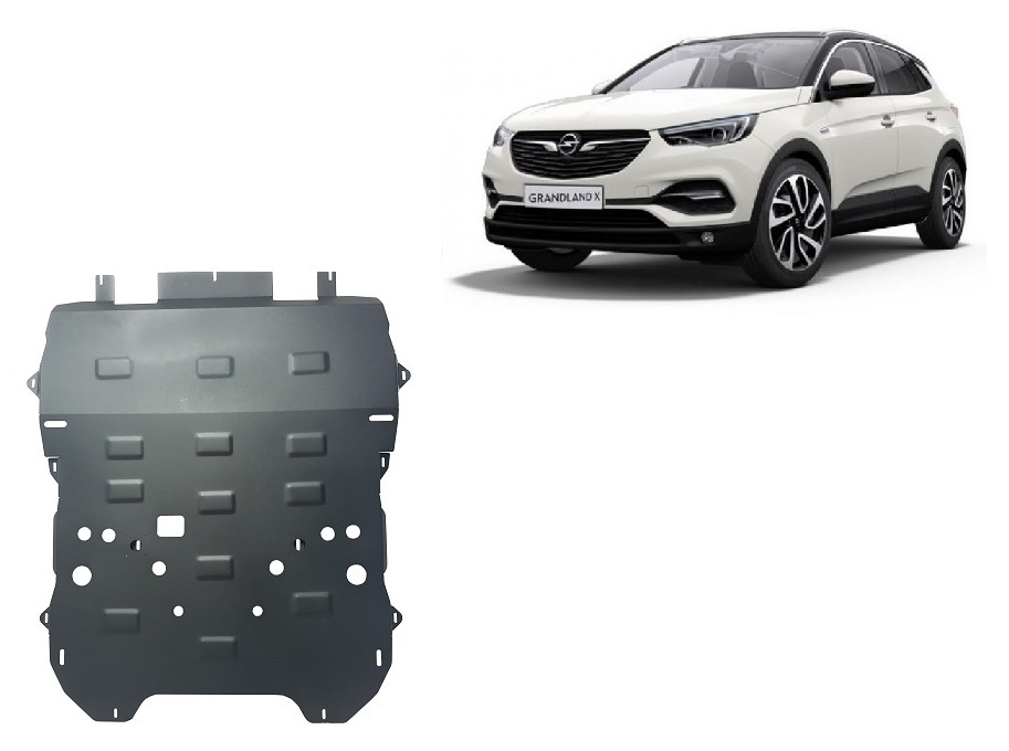 Opel Grandland X (2017-2026) Engine, Front Bumper, Gearbox, Radiator Skid Plate - 2 mm Steel