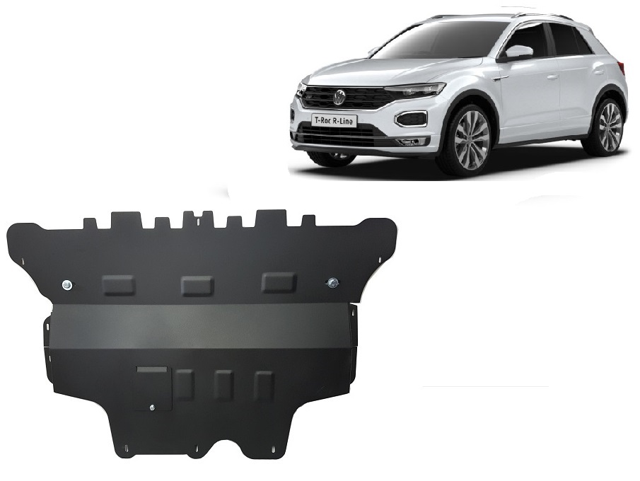 Volkswagen T-Roc - manual gearbox (2017-2026) Engine, Front Bumper, Gearbox, Radiator Skid Plate - 2 mm Steel