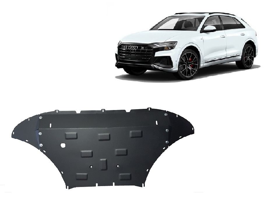 Audi Q8 (2018-2026) Engine, Front Bumper, Radiator Skid Plate - 2 mm Steel