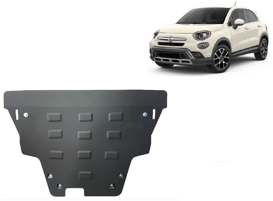 Fiat 500X (2014-2026) Engine, Front Bumper, Gearbox, Radiator Skid Plate - 2 mm Steel