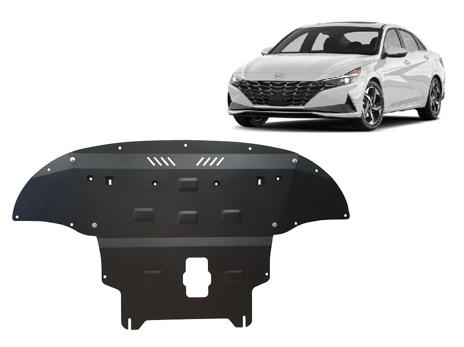Hyundai Elantra (2021-2026) Engine, Front Bumper, Gearbox, Radiator Skid Plate - 2 mm Steel