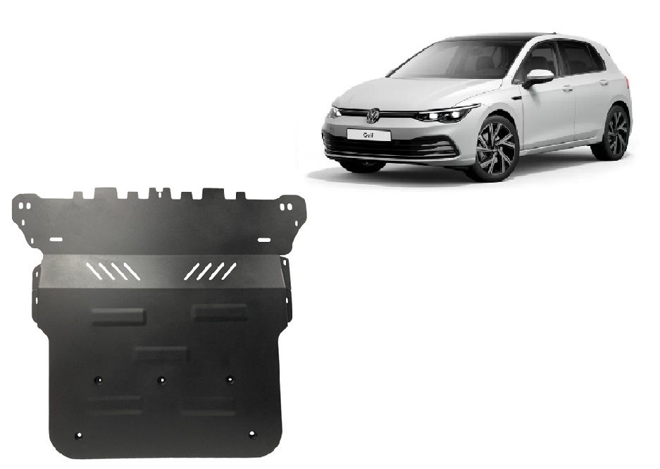 VW Golf 8 (2019-2026) Engine, Gearbox, Radiator Skid Plate – 2 mm Steel