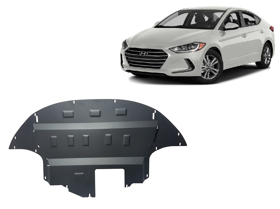 Hyundai Elantra (2016-2020) Engine, Front Bumper, Gearbox, Radiator Skid Plate - 2 mm Steel