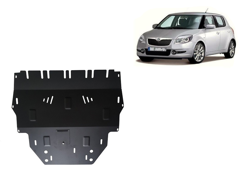 Skoda Fabia 2 Diesel (2007-2014) Engine, Gearbox, Radiator Skid Plate - 2 mm Steel