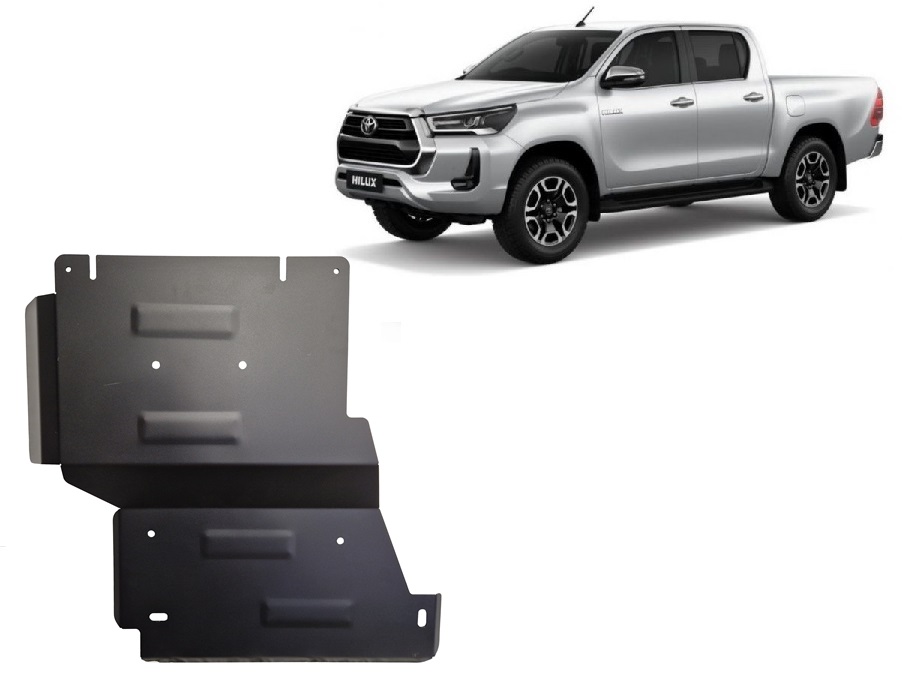 Toyota Hilux Invincible (2021-2026) Differential, Particle filter and Transfer case Skid Plate - 3 mm Steel