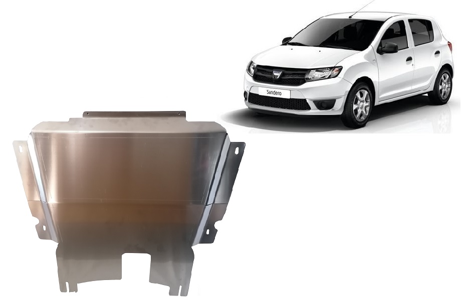 DACIA SANDERO 2 (2012-2020) Engine, Gearbox Skid Plate - 4 mm Aluminum