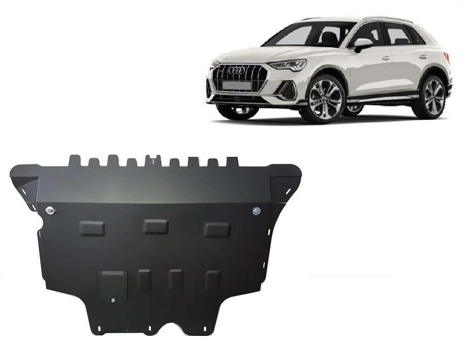 Audi Q3 (2018-2025) Engine and Front Bumper and Gearbox and Radiator Skid Plate - 2 mm Steel