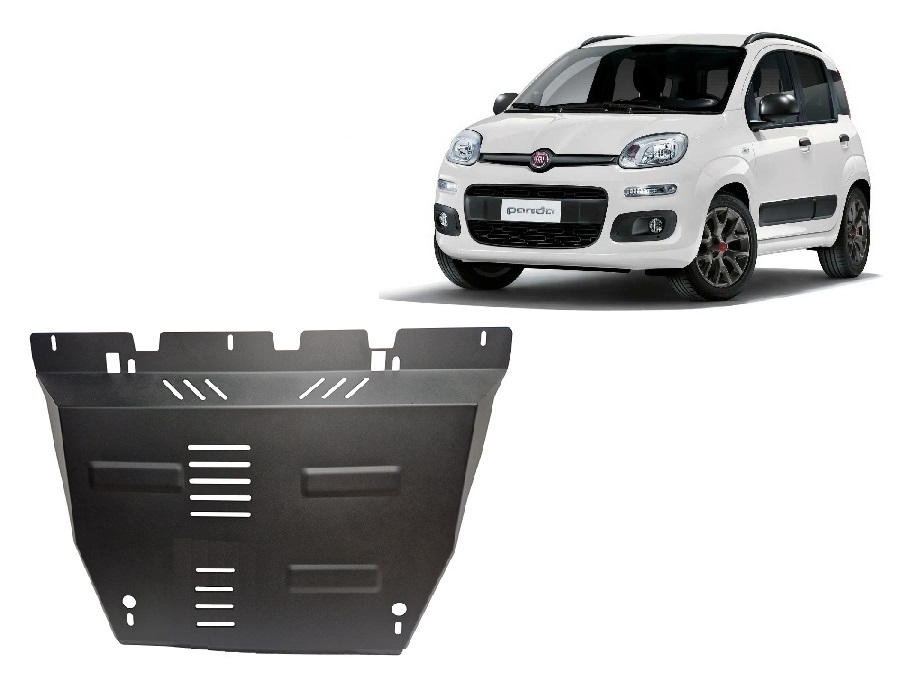 Fiat Panda 4x2 (2011-2026) Engine, Front Bumper, Gearbox, Radiator Skid Plate - 2 mm Steel