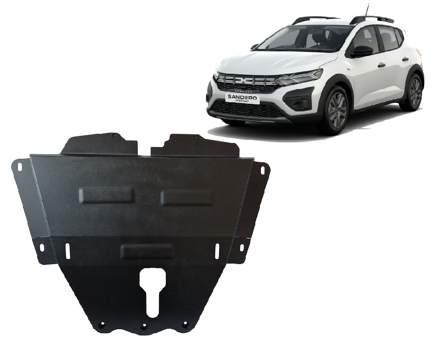 Dacia Sandero 3 Stepway (2021-2026) Engine, Gearbox Skid Plate - 2 mm Steel