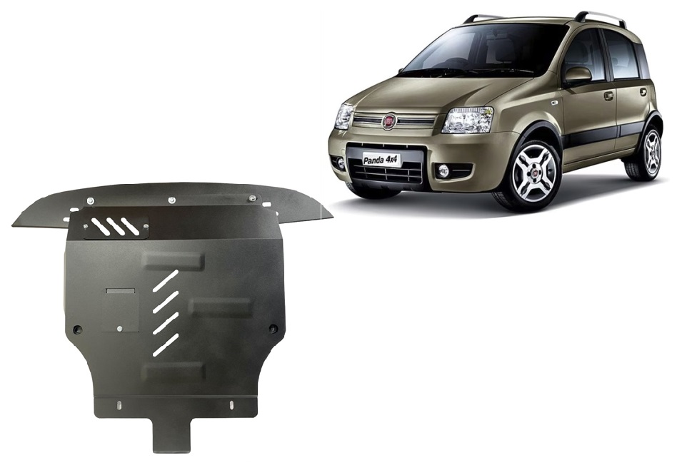 Fiat Panda 4x4 (2003-2012) Engine, Front Bumper, Gearbox, Radiator Skid Plate - 2 mm Steel