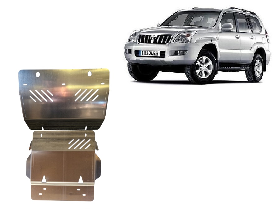 Toyota Land Cruiser J120 (2002-2009) Engine, Front Bumper, Radiator Skid Plate - 4 mm Aluminum