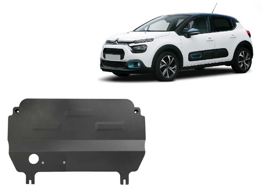 Citroen C3 (2019-2026) Engine, Gearbox Skid Plate - 2 mm Steel