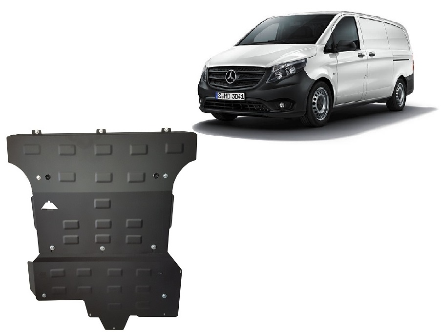 Mercedes Viano W447, 2.2 D, 4x4 (2014-2020) Egr, Engine, Gearbox, Radiator, System Stop&Go Skid Plate - 2.5 mm Steel