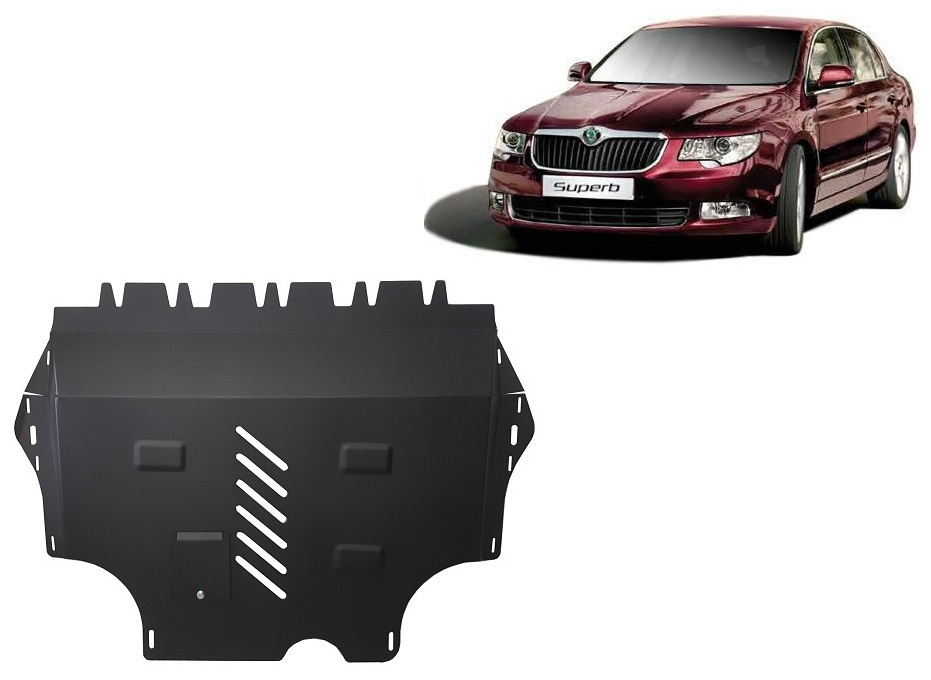Skoda Superb (2008-2015) Engine, Front Bumper, Gearbox, Radiator Skid Plate - 2 mm Steel