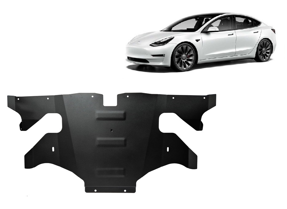 Tesla Model Y AWD Dual Motor (2020-2023) Rear Electric Motor Skid Plate - 2 mm Steel
