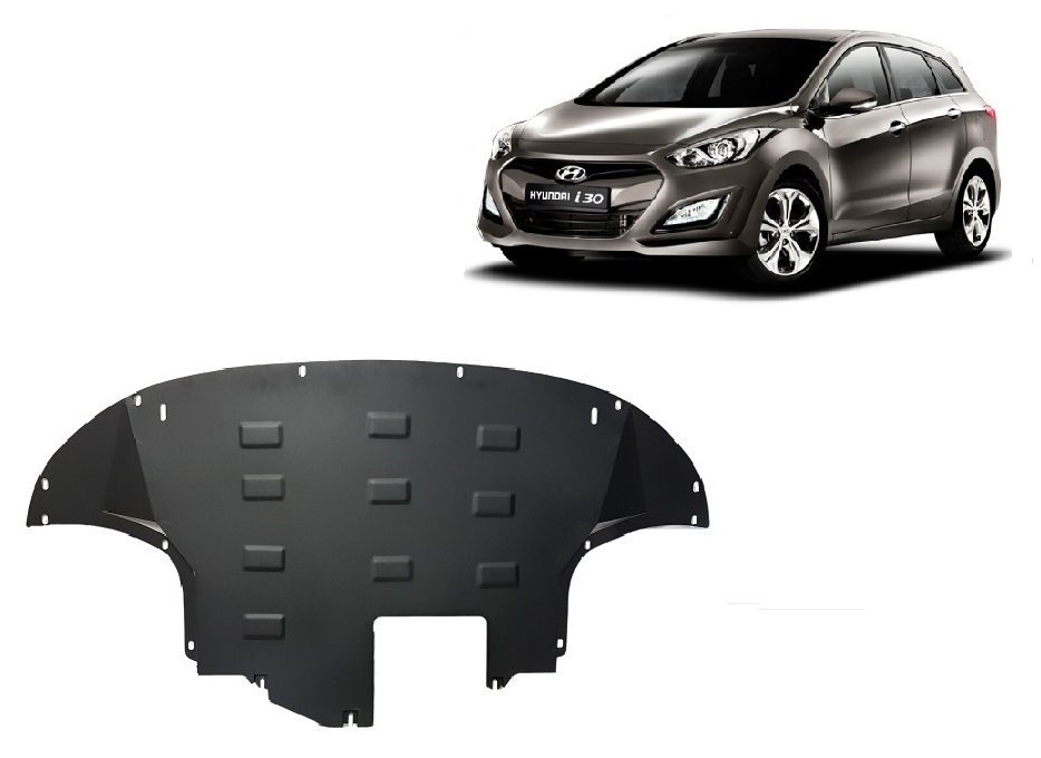Hyundai I30 (2017-2026) Engine, Front Bumper, Gearbox, Radiator Skid Plate - 2 mm Steel