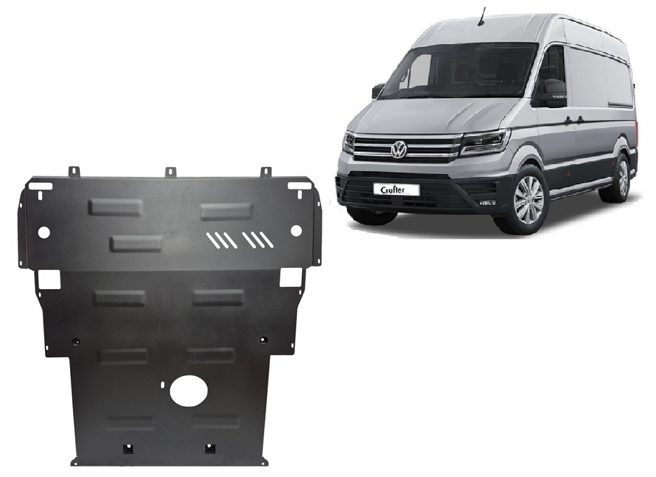 Vw Crafter (2021-2026) Electric Power Steering Gear, Engine, Front Bumper, Radiator Skid Plate - 2 mm Steel