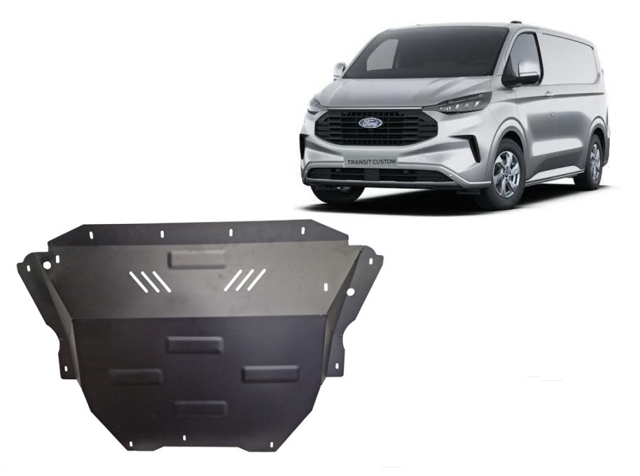 Ford Transit Custom (2023-2026) Engine, Gearbox, Radiator Skid Plate - 2 mm Steel - SKU 5941986203113