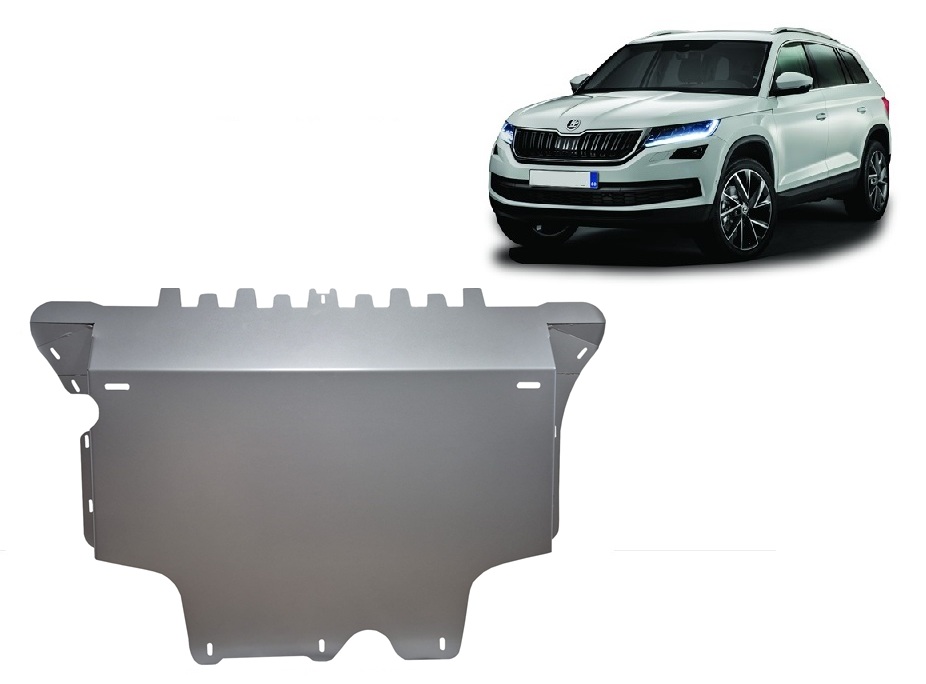 Skoda Kodiaq (2016-2023) Engine, Front Bumper, Gearbox, Radiator Skid Plate - 3 mm Aluminum