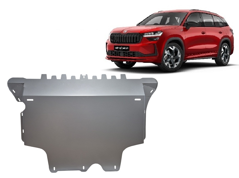 Skoda Kodiaq (2024-2026) Engine, Front Bumper, Gearbox, Radiator Skid Plate - 3 mm Aluminum