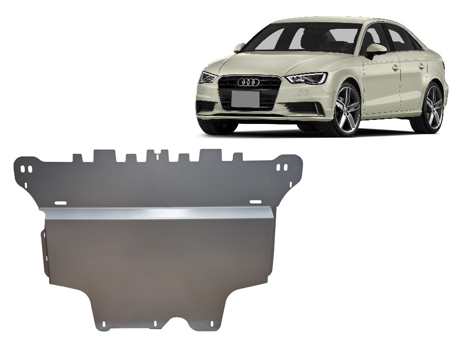 Audi A3 (2012-2020) Engine, Front Bumper, Gearbox, Radiator Skid Plate - 3 mm Aluminum