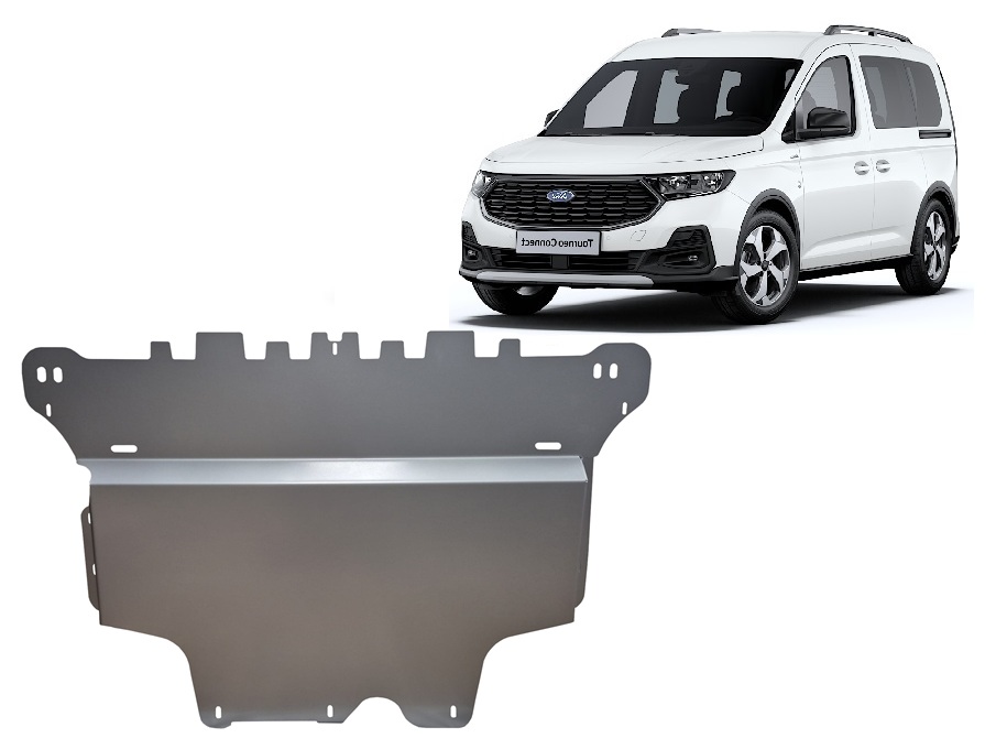 Ford Tourneo Connect (2021-2026) Engine, Front Bumper, Gearbox, Radiator Skid Plate - 3 mm Aluminum