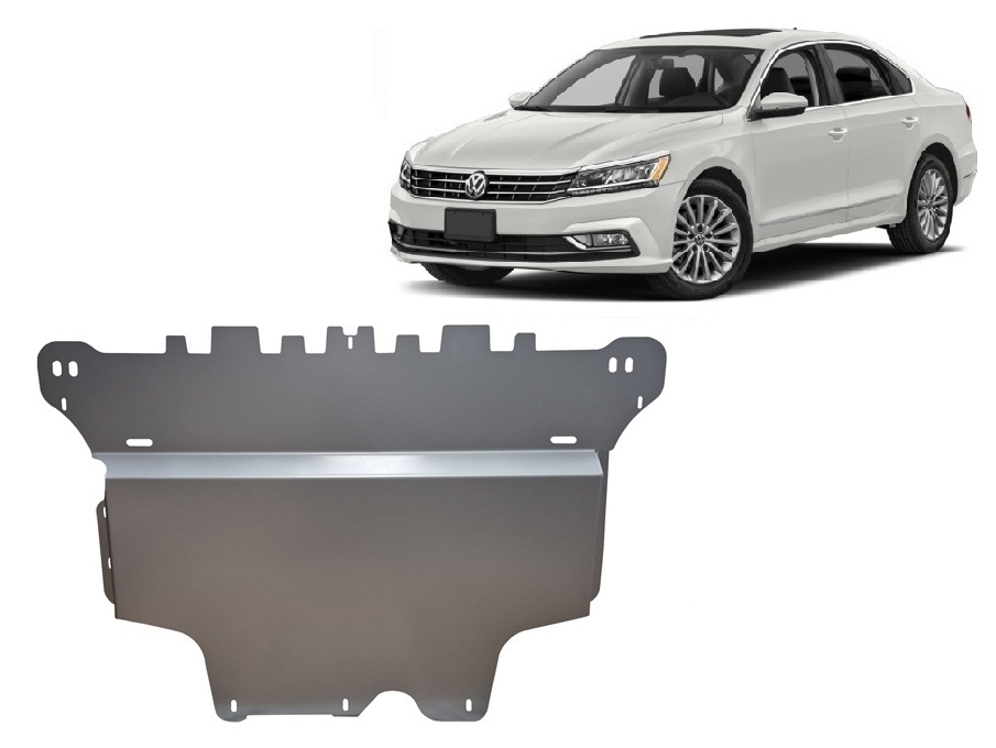 VW Passat Alltrack (2014-2023) Engine, Front Bumper, Gearbox, Radiator Skid Plate - 3 mm Aluminum