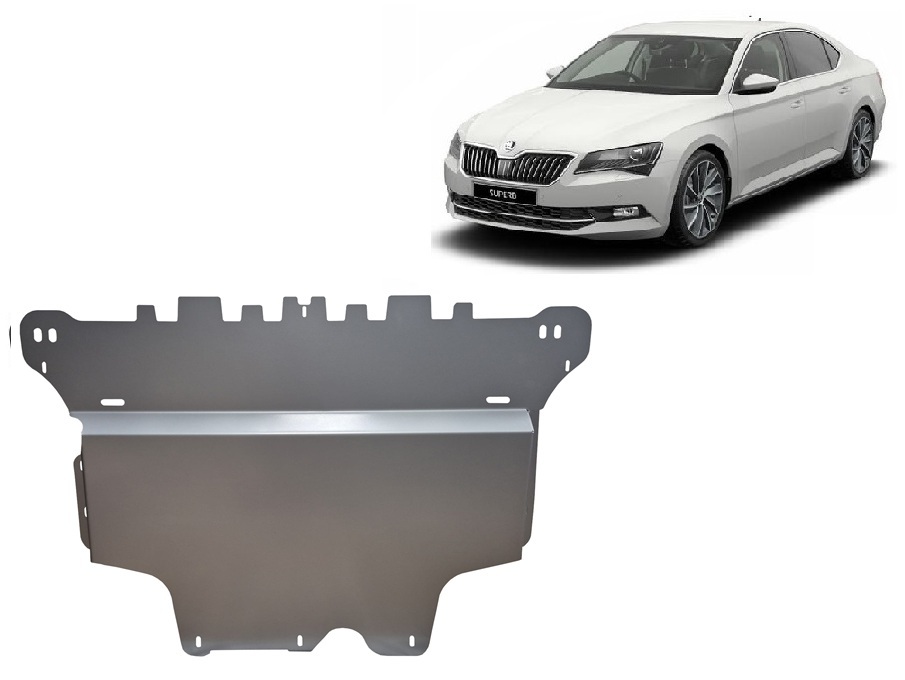 Skoda Superb III (2015-2026) Engine, Front Bumper, Gearbox, Radiator Skid Plate - 3 mm Aluminum