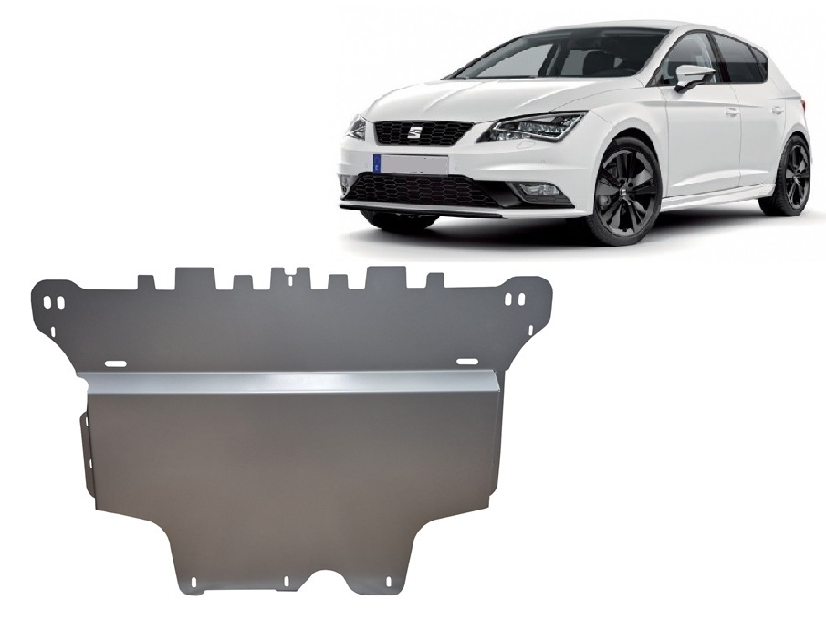 Seat Leon Mk3 5F (2012-2021) Engine, Front Bumper, Gearbox, Radiator Skid Plate - 3 mm Aluminum