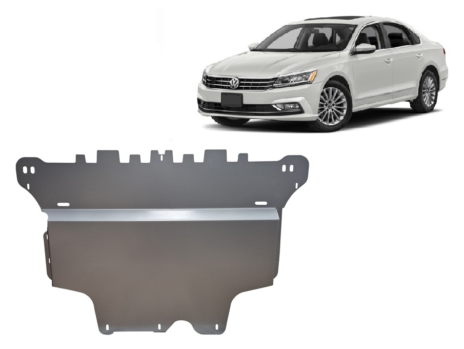 VW Passat B8 (2014-2023) Engine, Front Bumper, Gearbox, Radiator Skid Plate - 3 mm Aluminum