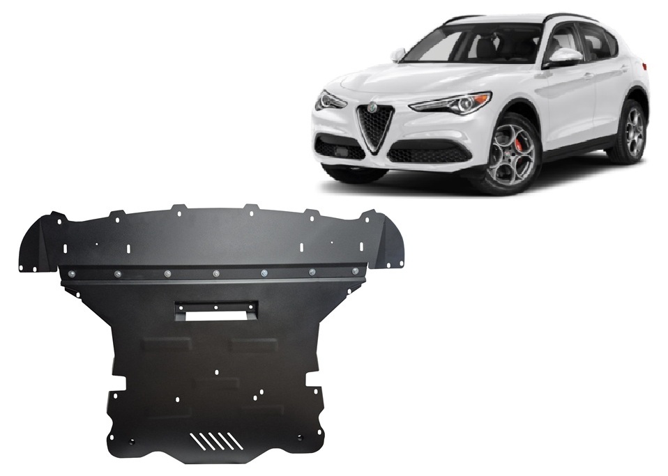 Alfa Romeo Stelvio (2016-2026) Engine, Front Bumper, Gearbox, Radiator Skid Plate - 2 mm Steel