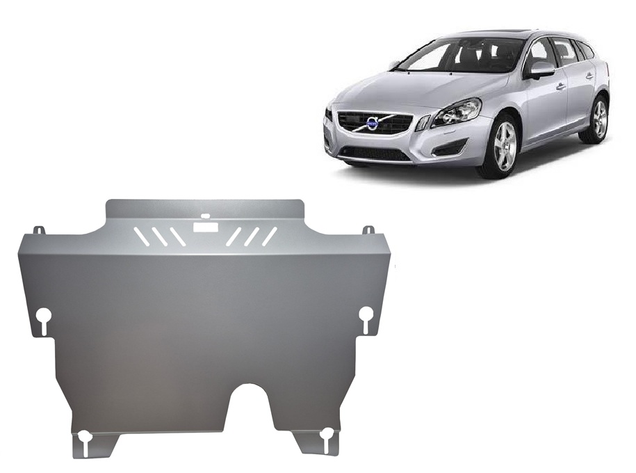 Volvo V60 (2010-2018) Engine, Gearbox, Radiator Skid Plate - 3 mm Aluminum