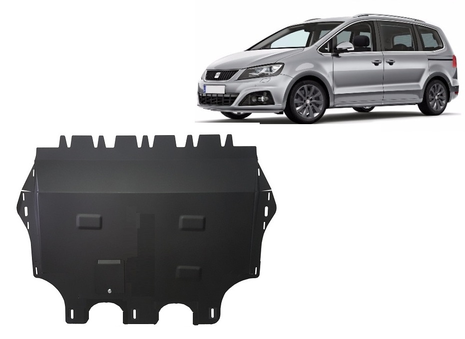 Seat Alhambra (2010-2020) Engine, Front Bumper, Gearbox, Radiator Skid Plate - 2 mm Steel - SKU 5941986207333
