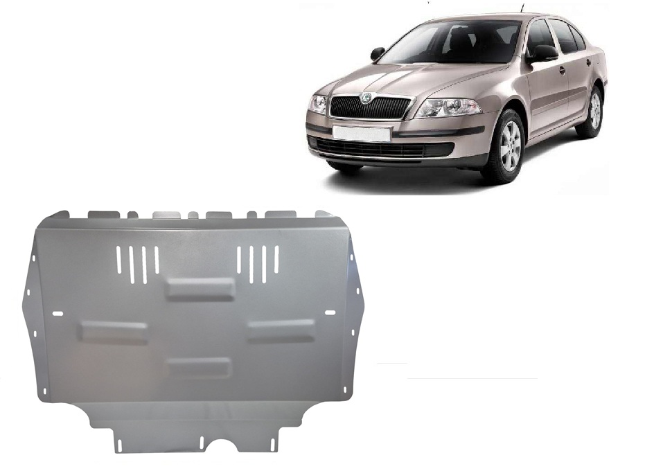 Skoda Octavia 2 (2004-2012) Engine, Gearbox, Radiator Skid Plate - 3 mm Aluminum