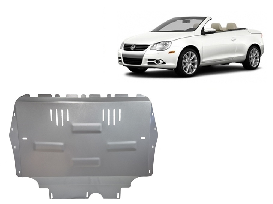 VW Eos (2006-2015) Engine, Gearbox, Radiator Skid Plate - 3 mm Aluminum